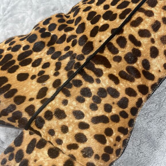 J.Crew Women's Leather Boots 8 Cheetah Print Calf Hair Short Boots Sadie Leopard - Picture 11 of 11